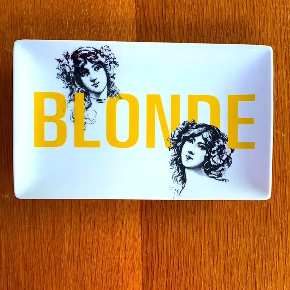 Crate & Barrel BLONDE Beer Style Rectangular Snack Plate White Porcelain‎
